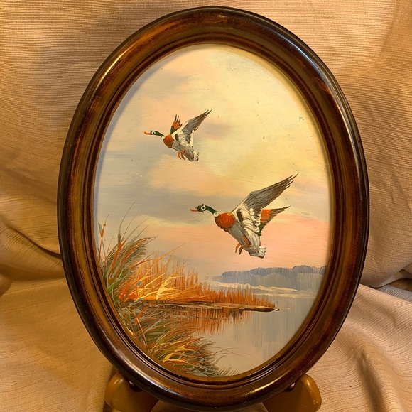 Hand Crafted Other - Original oil/acrylic(?) painting ducks in flight